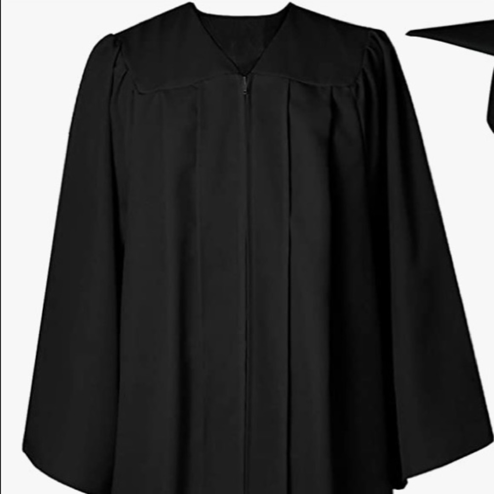 Black Unisex Graduation Gown